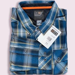 5.11 CCW Tactical Snap Button Shirt - XXL Valiant Blue Plaid